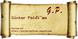 Ginter Palóma névjegykártya